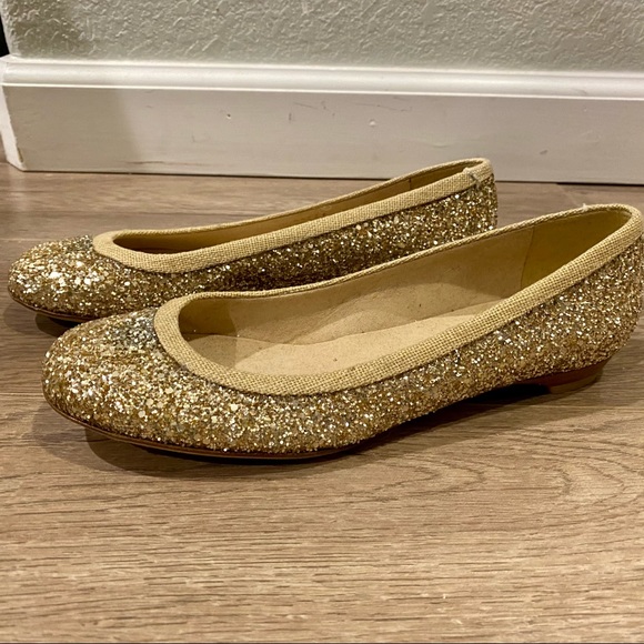 STUART WEITZMAN SZ 5.5 NBW GOLD SPARKLE BALLETFLAT - Picture 3 of 7